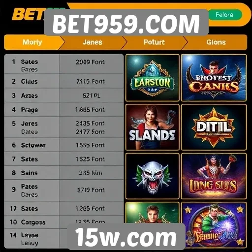 Avaliação de jogos disponíveis no BET959.COM